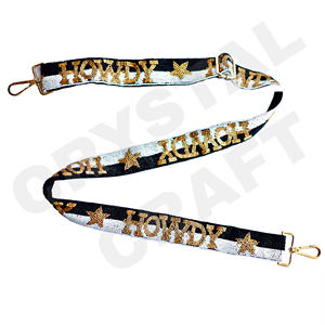 CRYSTAL CRAFT Howdy Star Sangle de sac à main en perles de verre, couleur personnalisée, perles de rocaille, style indien, taille personnalisée, logo personnalisé accepté - Product Image 1