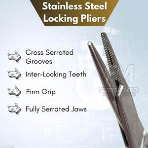 Pinza de Sutura Quirúrgica Manual de Acero Inoxidable de 21 cm, Portaagujas Heaney, Instrumento Reutilizable para Sujetar Suturas - Product Image 5