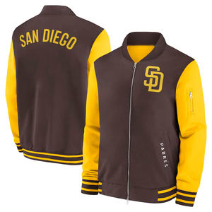 Vestes de Baseball en Satin Authentique Veste Bomber Vintage Full-Zip Col Montant Collection Hiver Dugout Sports Clubs Dyed - Product Image 4