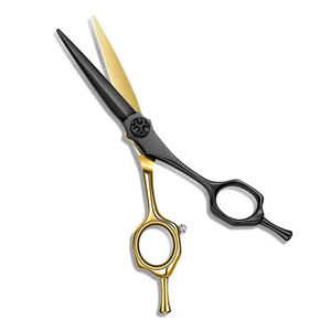 Ciseaux de coiffeur de salon professionnel Super Cut or noir couleur lames en acier inoxydable tranchantes durables fournitures de salon de coiffure Double - Product Image 1