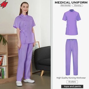 เสื้อคอตตอนผ้าโพลีเอสเตอร์สำหรับผู้หญิงชุดคอตตอนสำหรับผ่าตัดแพทย์โรงพยาบาลร้านเสริมสวย - Product Image 4