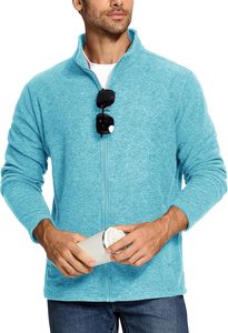 Solid Color Zippered Oversized Men's Jacket Full Zip Lightweight Jacket Casual Soft Warm Coats with Pockets - Product Image 2