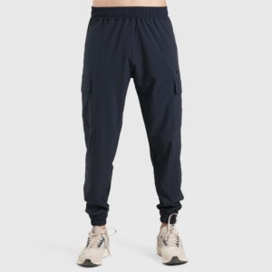 Pantalon de jogging personnalisable avec logo, bleu marine, style hip-hop ample, motif rayé latéral, disponible en tailles XL à 6XL, pantalon de jogging tissé - Product Image 1