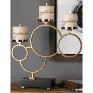 Candelabro de Pascua de latón altamente decorativo con trabajo artístico complejo pulido dorado para un estilo sofisticado a la luz de las velas - Product Image 6