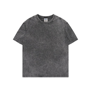 Personnalisé DTG Imprimer 280 Gsm Unisexe 100% Coton Tie Dye Streetwear Style Lavage À L'acide Hommes Blanc Solide T-shirt pour hommes DDP Expédition - Product Image 2