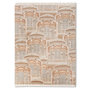 Alfombra Khidki 13020 de Lana y Seda de Bambú, Tejida a Mano, Color Marfil, 10 mm de Grosor, Rectangular, Abstracta, para el Hogar, Pasillo, Sala de Estar - Product Image 1