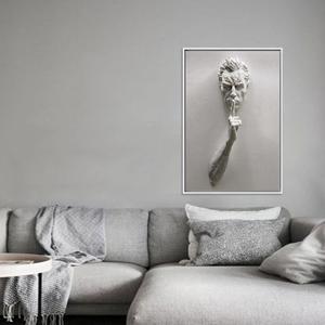 Sculpture masculine moderne en verre pour mur : Décoration sur toile imprimée, TOILE ENCADRÉE BLANCHE - Product Image 1