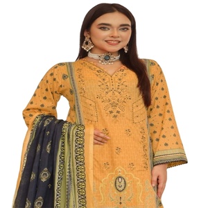 ชุดสนามหญ้า3ชิ้นลายดอกแม็กซี่แบรนด์ดั้งเดิมเสื้อผ้าอินเดียและปากีสถาน - Product Image 1