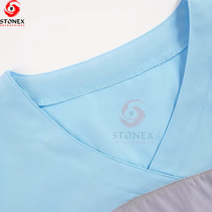 ชุดยูนิฟอร์มพยาบาลแบบสครับคอวีติดซิปสำหรับโรงพยาบาล  แบบสั่งทำพิเศษ  สำหรับทั้งชายและหญิง  พร้อมปักโลโก้ตามแบบที่ต้องการ - Product Image 3