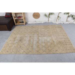 Tapis Turc Vintage Moderne Beige Bleu 5.4X7.4 pieds Classique Grand Rectangle Forme Laine Peluche Pile Latex pour Entrée Patchwork - Product Image 3