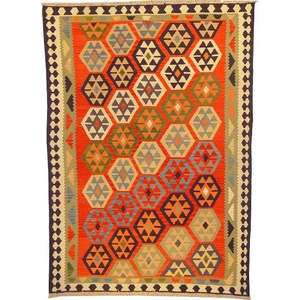 Ardabil Style Kilim Rug Colorful Traditional <b>Wool</b> Design Artisan <b>Crafted</b> Vintage Home Decor Area Rug Handwoven Carpet - Product Image 1