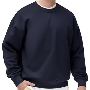 Sudadera de Tela Suave y Pesada al por Mayor para Hombre, Sudadera Transpirable de Algodón Combinado Básico - Product Image 3