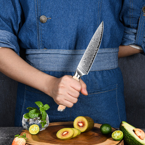 Vente en gros de commandes en gros personnalisées OEM ODM couteau ambidextre fait à la main portable léger en acier damas lavable au lave-vaisselle - Product Image 3