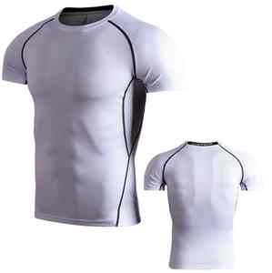 Camiseta Deportiva para Hombre, Atlética, Lavada, Lisa, de Poliéster, Cuello Redondo, Manga Corta, Ajustada, de Secado Rápido, para Gimnasio y Fitness - Product Image 3