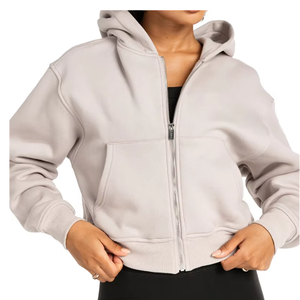 Sweatshirts à capuche surdimensionnés pour femmes avec logo personnalisé sweats à capuche à col rond imprimés logo avant décontracté solide hiver sweat à capuche à manches courtes - Product Image 1