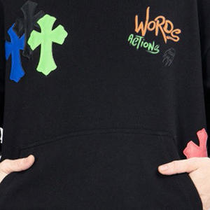 Sudadera con Capucha de Invierno 100% Algodón con Bordado de Parche Personalizado, Patrón de Letras, Tela Gruesa de Gran Tamaño para Suministro al por Mayor OEM - Product Image 6