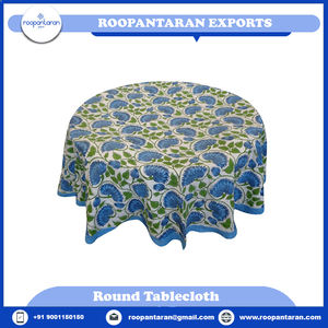 Mantel de boda de algodón 100% con estampado de bloque hecho a mano floral Rosa escarchado del fabricante indio 220x220cm suave ecológico - Product Image 4