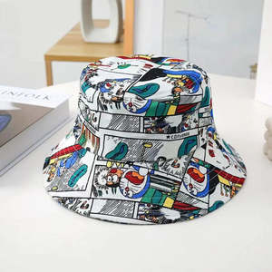 Doreamon Reversible Bob <b>Hat</b> Unisex 3D Embroidered Striped Velour Flannel Terry Camouflage <b>Leopard</b> Pattern Bows String Accessory - Product Image 2
