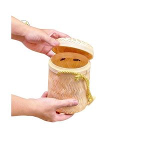 Caja de Almacenamiento Rústica de Bambú con Tapa, Cesta Hecha a Mano Ecológica para Joyas, Dulces, Regalos y Organizador de Mesa - Product Image 2