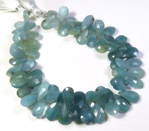 Perles de pierres précieuses facettées en grandidierite naturelle, brin de 8 pouces, 9,5-13,5 mm, pierres précieuses de grandidierite vertâmes, perles pour la création de bijoux - Product Image 1