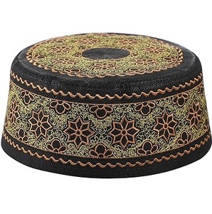 Gorros musulmanes de Color sólido de alta calidad, gorros de oración Ramzan transpirables para adultos, buen diseño, gorros de ganchillo de punto, Taqi Islámico - Product Image 1