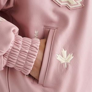 New Arrival Vintage Bomber Varsity Jacket Women <b>Men</b> Streetwear Oversized <b>Thick</b> Waterproof Breathable Reversible <b>Fleece</b> Lining - Product Image 5