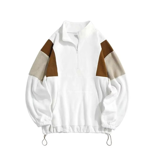 Sweat-shirt personnalisé pour homme, 100% coton, surdimensionné, à capuche, demi-zip, logo en chenille brodé, respirant, pour l'hiver - Product Image 5