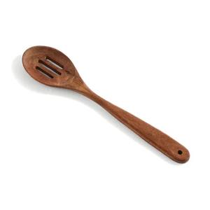 Cuillère à fente en bois d'acacia durable Ustensile de cuisine antiadhésif Design ergonomique Passe au lave-vaisselle Art déco écologique pour - Product Image 1