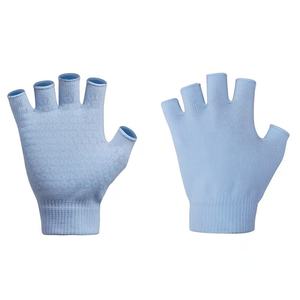 Gants de yoga unisexes 100% coton style dobby écologiques demi-doigts antidérapants respirants compatibles avec les écrans tactiles pour les quatre saisons, sport et gym - Product Image 2