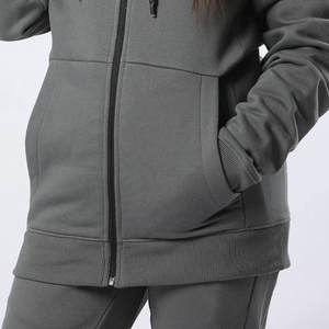 Conjunto de dos piezas personalizado OEM al por mayor para correr color personalizado chaqueta cortavientos chándales para mujer Jersey sólido chándal - Product Image 5