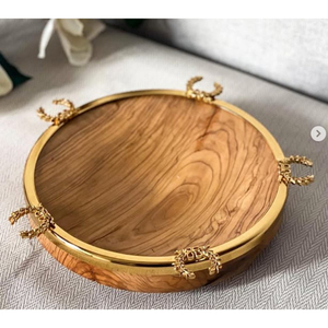 Eco-Friendly Wooden <b>Bowl</b> With Brass Giraffe Accents Perfect Decorative <b>Bowl</b> And <b>Serving</b> <b>Bowl</b> For Your Home Decor On-Sale - Product Image 6
