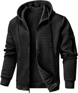 Sweat à capuche zippé pour homme Sweat-shirt zippé à fermeture éclair Vestes à capuche légères et coupe ample - Product Image 2