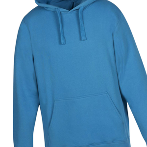 Sweat-shirt à capuche unisexe en coton molletonné bleu uni, sweat-shirt à capuche décontracté d'hiver, streetwear, coupe régulière, vente en gros, approvisionnement en vrac - Product Image 6