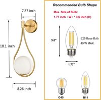 Applique Murale Rétro en Laiton, Style Nordique Moderne, Lampe Murale LED Simple pour Chevet, Escalier et Couloir