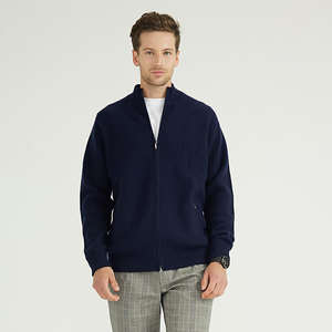 Vente en gros Pull en polaire grande taille pour hommes automne hiver col montant veste d'extérieur chaude pull brodé avec logo personnalisé - Product Image 3