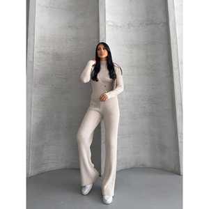 Conjunto de Suéter Tejido para Mujer con Detalle de Botones Laterales-1563 - Product Image 4