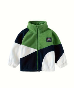 Casual 100% poliéster Polar Fleece Hoodie hombres invierno Regular Fit prendas de vestir exteriores Stand Collar 3D Color sólido bloque estampado cremallera - Product Image 6