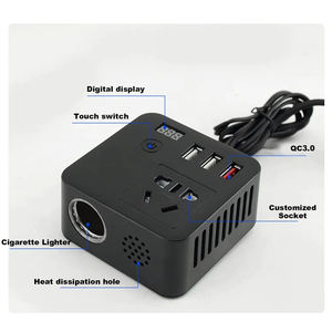 Inversor de Corriente de 12V 100W DC a AC con Puerto Lightning y Conexión para Encendedor para Accesorios de Coche - Producto de Seguridad Eléctrica - Product Image 1