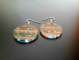 Los más nuevos pendientes de aro circulares de gota de madera de resina geométrica Vintage para mujer para boda colores personalizables y logotipo al por mayor - Product Image 2