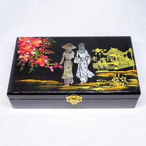 Caja organizadora de joyería, brazalete lacado de Vietnam, caja de regalo de boda de lujo, logotipo de tamaño personalizado disponible - Product Image 2