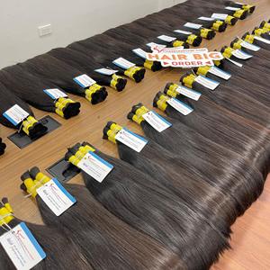 QUALITÉ DE LUXE : Extensions de cheveux en vrac d'un seul donneur, couleur naturelle droite et noire naturelle, prêtes à être expédiées - Product Image 1