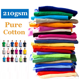 210gsm logo personnalisé haute qualité 100 coton T-shirt à manches courtes vêtements vêtements de travail publicité T-shirt pour hommes - Product Image 1