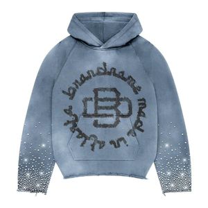 Haute Qualité Personnalisé Coloré Diamant Coton Polaire Pull Hommes Sweats Lourd Strass Agrémenté Hoodies - Product Image 1