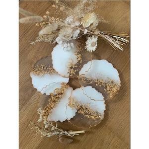 Sous-verres ronds en résine gravés x Océan Cadeaux personnalisés Mariage sur la plage Nouveau sous-verre de luxe unique pour les boissons Vente en gros - Product Image 4