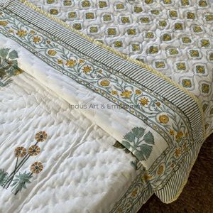 Cubrecama Doble Boho Jaipuri Rajai, Hecho a Mano, Lavable, de Algodón Suave, con Estampado Simple, para Uso en Hoteles y Hogares - Product Image 4