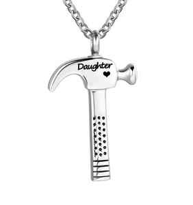 Daughter Hammer Construction Tool Urn <b>Necklace</b> <b>for</b> <b>Ashes</b> Laborer Cremation Keepsake Memorial Pendant Jewelry Dad Mom Custom Size - Product Image 6