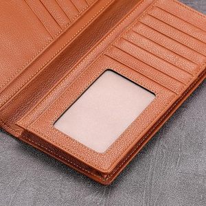 Portefeuille pour hommes véritable de haute qualité Léger Logo personnalisé Design Long Longueur Cuir Fabriqué en usine avec Prix de gros - Product Image 3