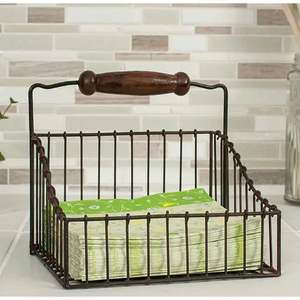 Panier à serviettes en métal compact élégant pour appartements et bureaux offrant un stockage élégant pour les serviettes et les mouchoirs - Product Image 2