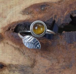 <b>Tiger</b> <b>Eye</b> Gemstone Ring <b>Jewelry</b> For Women Silver Boho Style <b>Jewelry</b> 925 Sterling Silver Trending Handmade Ring Gift For Her - Product Image 4