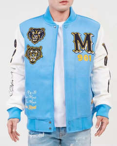 Chaqueta Universitaria Clásica de Invierno para Hombre, de Alta Calidad, Personalizada OEM, con Bolsillos Laterales Delanteros - Product Image 3